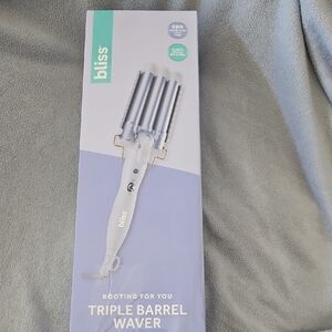 Bliss Triple Barrel Waver - White and Silver